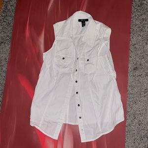 White button-down tank top